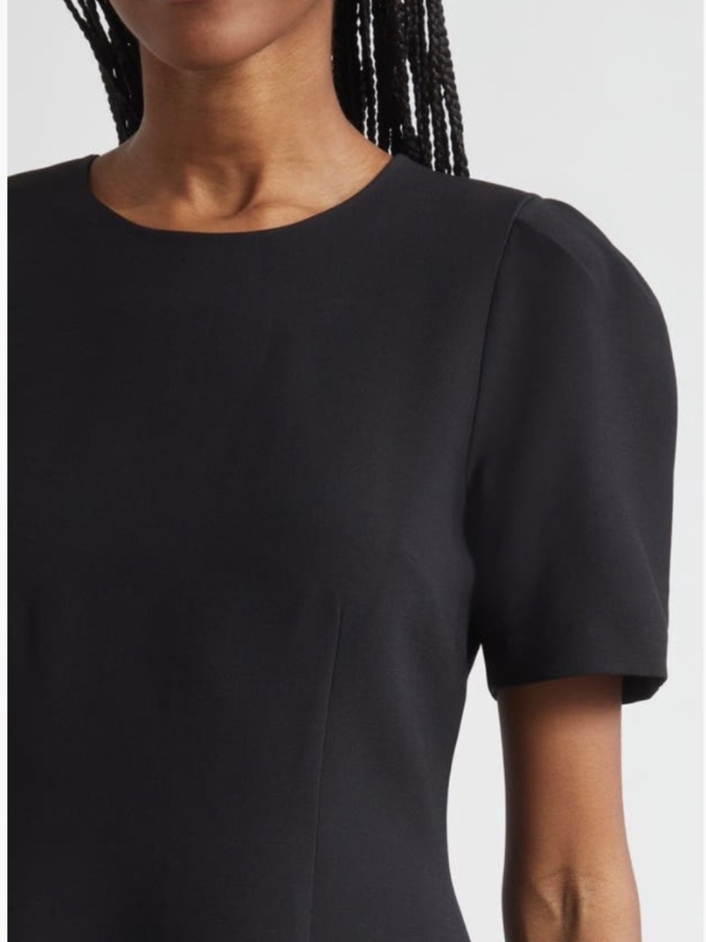 Lafayette 148 New York WOOL-SILK CREPE SHORT SLEEVE DRESS,Size 10 - Picture 7 of 16